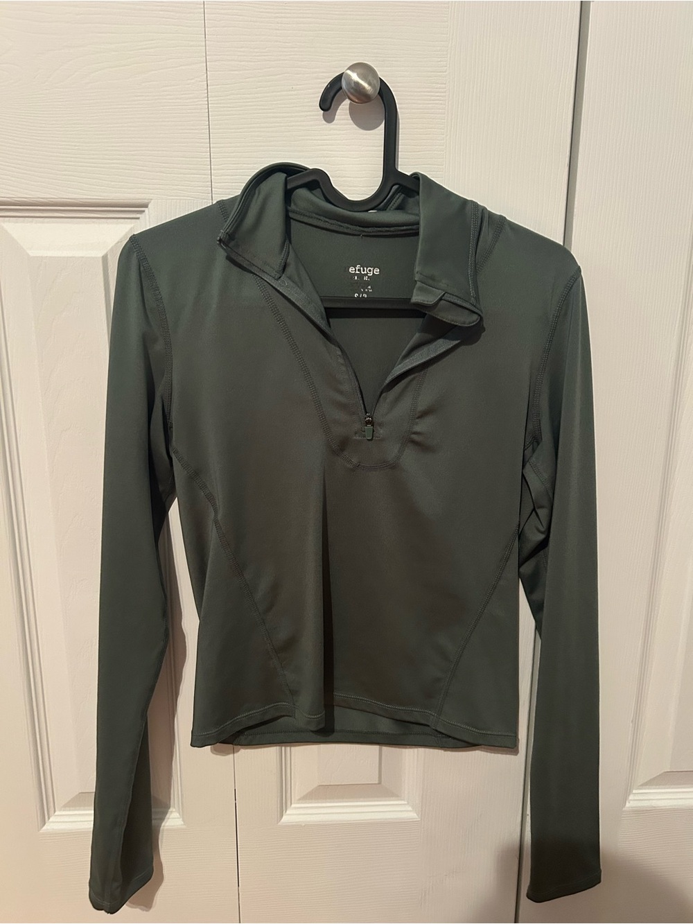 refuge Olive Green Long-Sleeve Quarter Zip Pullover